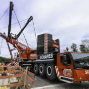 Brückenbau Bergkamen Autokrane Schares 500 Tonner Liebherr Brückenträger Mobilkrane mieten Bauprojekt