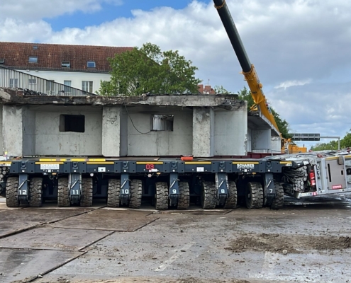 Hebetechnik, Brückenbau, Brückenausbau, SPMT
