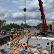 Ersatzneubau, Modulmontage, Kraneinsatz, Autobahnkreuz Hilden
