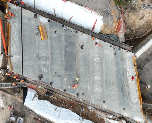 Ersatzneubau, Brückenbau, Infrastrukturprojekte, Modulmontage, Kraneinsatz, Autobahnkreuz Hilden