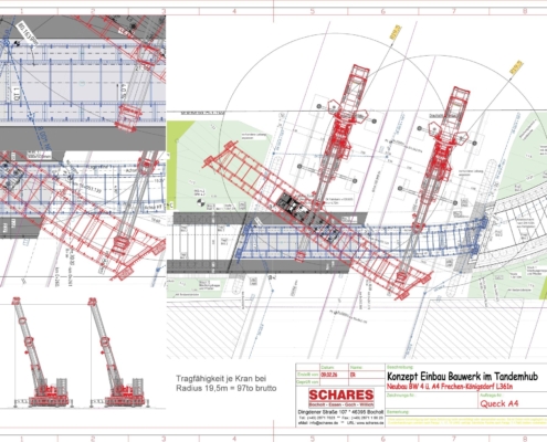 A4 Frechen, Brückenbau, Brückenüberbau, Überbaueinbau, Brückeneinhub, Tandemhub, Mobilkran, Liebherr LTM 1650-8.1, Liebherr LTM 1150-5.3, SPMT, Schwerlasttransport, Schwerlasthub, Autokrane Schares, Infrastruktur, Sperrpause, Brückenmontage, Projektlogistik, Kranengineering, Baustraße, Verschubtechnik, Großkran, Kranlogistik, Brückenprojekt, Heavy Lift, Straßenbau